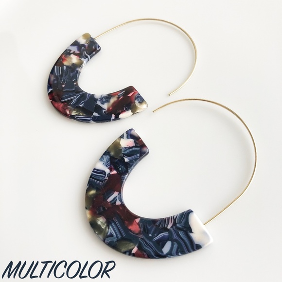 NEW "Camellia" U Acrylic Earrings (multicolor) - Picture 2 of 5